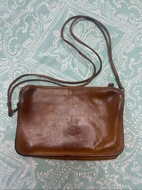 Vintage Coach Cognac Leather Crossbody Shoulder Bag